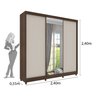 Guarda Roupa Casal 3 Portas 4 Gavetas Somalia com Porta Espelho Espresso Tcil Móveis - 6