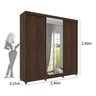 Guarda Roupa Casal 3 Portas 4 Gavetas Somalia com Porta Espelho Espresso Tcil Móveis - 5