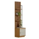 Ver imagem 1 de Rack com Painel MDF 44CMX198CM Módulo Lateral 1 Porta 3 Prateleiras Ouro Preto Marrom