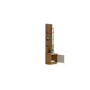 Ver imagem 3 de Rack com Painel MDF 44cmx198cm Módulo Lateral 1 Porta 3 Prateleiras Ouro Preto Marrom Nature/Off White
