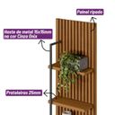 Ver imagem 7 de Rack com Painel MDF 44cmx198cm Módulo Lateral 1 Porta 3 Prateleiras Ouro Preto Marrom Nature/Off White