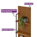 Ver imagem 7 de Rack com Painel MDF 44CMX198CM Módulo Lateral 1 Porta 3 Prateleiras Ouro Preto Marrom