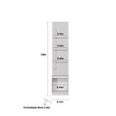 Ver imagem 4 de Rack com Painel MDF 44CMX198CM Módulo Lateral 1 Porta 3 Prateleiras Ouro Preto Marrom