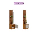 Ver imagem 5 de Rack com Painel MDF 44CMX198CM Módulo Lateral 1 Porta 3 Prateleiras Ouro Preto Marrom