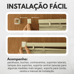 Persiana Horizontal Pvc Bege 160 (l) X 160 (a) Cortina Completa C/ Kit de Instalação 1,60 X 1,60 - 5