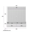 Ver imagem 3 de Rack com Painel Ripado para TV até 75 Polegadas com LED MDF 180CMX198CM 2 Nichos 2 Gavetas Ouro Preto Marrom
