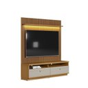 Ver imagem 2 de Rack com Painel Ripado para Tv até 75 Polegadas com Led 2 Nichos 2 Gavetas Ouro Preto