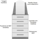 Ver imagem 3 de Cômoda Valentina 5 Gavetas com Espelho Branco