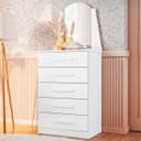 Ver imagem 6 de Cômoda Valentina 5 Gavetas com Espelho Branco