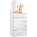 Ver imagem 2 de Cômoda Valentina 5 Gavetas com Espelho Branco