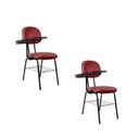 Ver imagem 1 de Kit 2 Cadeiras com Porta Livros Universitária Vermelho