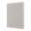Ver imagem 2 de Guarda-roupa Infantil 122cm 4 Portas e 2 Gavetas Realeza Multimóveis Mp4453 Branco/off White