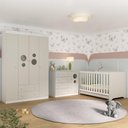 Ver imagem 2 de Quarto de Bebê Completo Berço Americano 3 em 1 Colchão Pirulito Multimóveis Mp4629 Branco/off