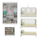 Ver imagem 5 de Quarto de Bebê Completo Berço Americano 3 em 1 Colchão Pirulito Multimóveis Mp4629 Branco/off