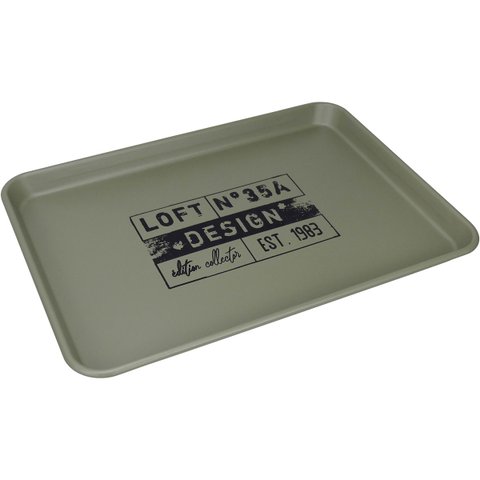 Bandeja Decorativa para Servir Home&co Metal 3x51x36cm Cinza