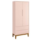 Ver imagem 1 de Guarda Roupa Infantil New Classic 2 Portas Rosa com Pés Madeira – Reller