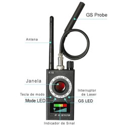 Detector Sinal Localizador Camera Escondida Rastreador Gps Escuta Infravermelho Portatil Anti Espiao - 15