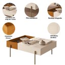 Ver imagem 6 de Aparador e Mesa de Centro Portugal 3 Portas MDP Cinamomo e Off White Madetec Móveis