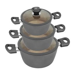 Kit 3 Panelas Caçarolas em Granito Orleans Antiaderentes - 2