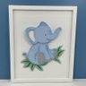 Quadro Safari Baby Elefante - Moldura Branca - QDSB-01 BH BABY KIDS 38 x 38cm - 1