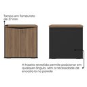 Ver imagem 5 de Balcao Escritorio 2 Portas Prateleira Ajustavel 74 cm Nogal Preto Artany