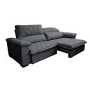 Ver mais imagens de Sofá Retrátil e Reclinável 2,15m Molas Ensacadas Cama inBox Big Home Bordado 3D Linho Cinza
