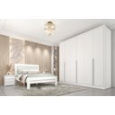 Ver imagem 5 de Guarda Roupa Casal 6 Portas 6 Gavetas 100% Mdf Fortuna S/ Espelho S/ Pés - Tcil Neve
