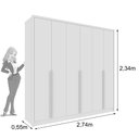 Ver imagem 3 de Guarda Roupa Casal 6 Portas 6 Gavetas 100% Mdf Fortuna S/ Espelho S/ Pés - Tcil Neve