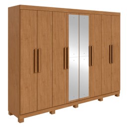 Guarda-roupa Casal Easy Slim 8 Portas com Espelho e Pés Amendoa Clean - 3