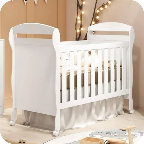 Berço Americano Mini Cama Danny Reller Móveis Branco Fosco