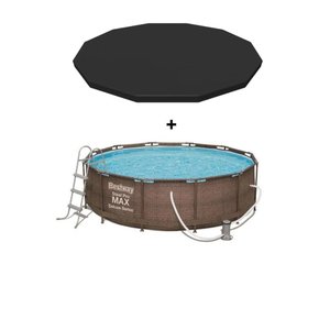 Kit Piscina Deluxe 9.150l + Cobertura 3,66m - Bestway Kit Piscina Deluxe 9.150l 220v + Cobertura