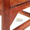 Ver imagem 7 de Conjunto Sala de Jantar 1 Mesa Tampo Madeira Maciça Quadrado 6 Cadeiras Marrom/Mogano