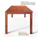Ver imagem 5 de Conjunto Sala de Jantar 1 Mesa Tampo Madeira Maciça Quadrado 6 Cadeiras Marrom/Mogano