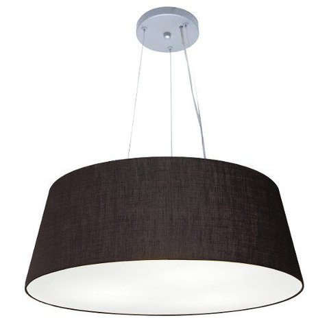 Lustre Pendente Cone Vivare Md-4072 Cúpula em Tecido 30/80x65cm - Bivolt - Preto - Bivolt