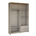 Ver imagem 5 de Guarda-roupa Solteiro Americano 4 Portas 2 Gavetas Branco/ipê - Panorama Móveis