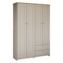 Ver imagem 3 de Guarda-roupa Solteiro Americano 4 Portas 2 Gavetas Branco/ipê - Panorama Móveis