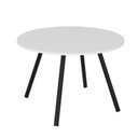 Ver imagem 1 de Mesa Redonda 90cm Pé Palito Débora Branco/Preto Fosco