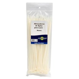 Pacote Abraçadeira em Nylon 200x4,8mm Branca Brasfort - 1