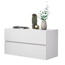 Ver imagem 2 de Mesa de Cabeceira Eros 60cm Parede Suspenso 2 Gavetas  