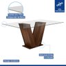 Conjunto Sala de Jantar Mesa Classic Tampo de Vidro 6 Cadeiras Linho Vitória Cel Móveis - 8
