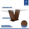 Conjunto Sala de Jantar Mesa Classic Tampo de Vidro 6 Cadeiras Linho Vitória Cel Móveis - 7