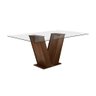 Conjunto Sala de Jantar Mesa Classic Tampo de Vidro 6 Cadeiras Linho Vitória Cel Móveis - 9