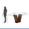 Conjunto Sala de Jantar Mesa Classic Tampo de Vidro 6 Cadeiras Linho Vitória Cel Móveis - 4