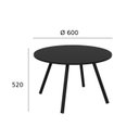 Ver imagem 3 de Mesa Tampo Redondo 60cm Pés Palito Betina Preto/Fosco