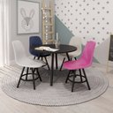 Ver imagem 2 de Mesa Tampo Redondo 60cm Pés Palito Betina Preto/Fosco