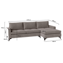 Ver imagem 3 de Sofá 4 Lugares Living Fixo Viena com Chaise 2,70m em Linho:bege Avelã
