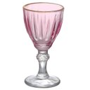 Ver imagem 3 de Jogo com 6 Taças para Licor Dominic de Vidro Rosa Borda Dourada55ml