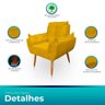 Poltrona Opala para Sala e Quarto Suede Amarelo - Jylcrom - 7