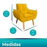 Poltrona Opala para Sala e Quarto Suede Amarelo - Jylcrom - 6