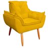 Poltrona Opala para Sala e Quarto Suede Amarelo - Jylcrom - 2